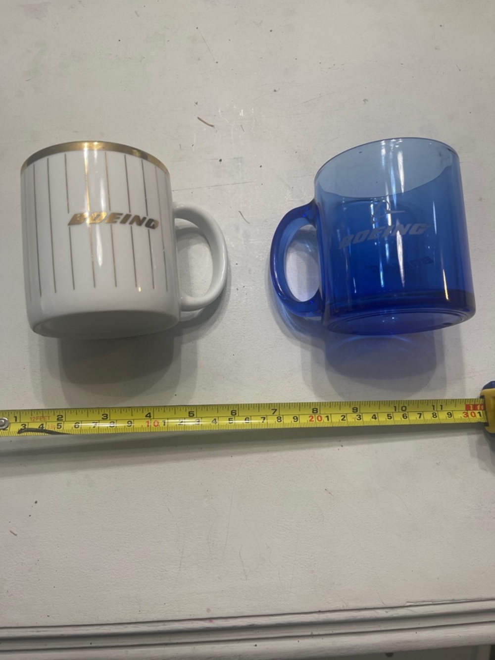 Boeing Ceramic White and Blue glass Coffee Mugs - Set of 2